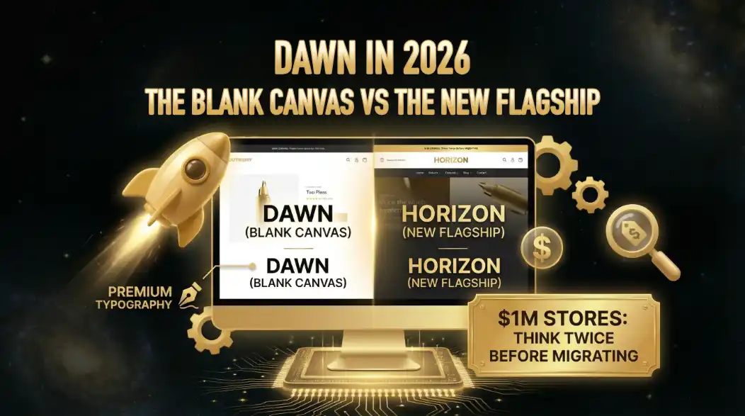 Thumbnail for Shopify Theme Dawn in 2026: The "Blank Canvas" vs. The New Flagship